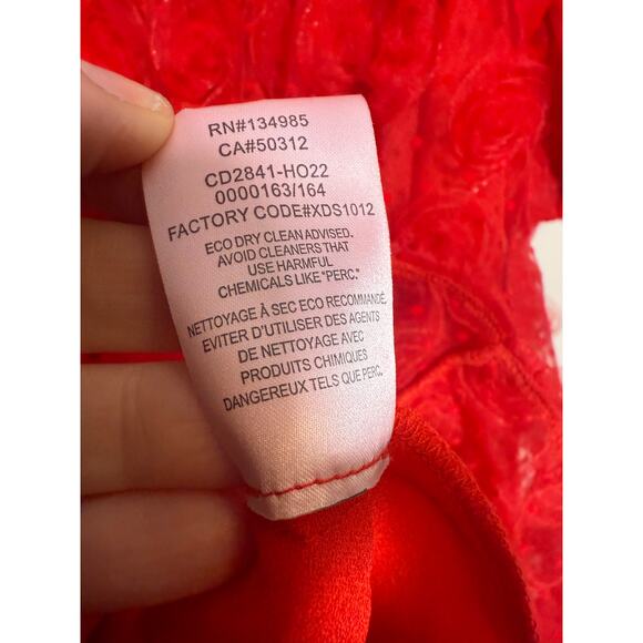 For Love & Lemons Hannah Mini Dress – Red Rosette Chiffon, Women’s Size S - Picture 7 of 7